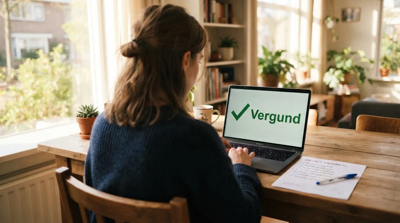 Een lege rechtszaal met houten banken in het ochtendlicht